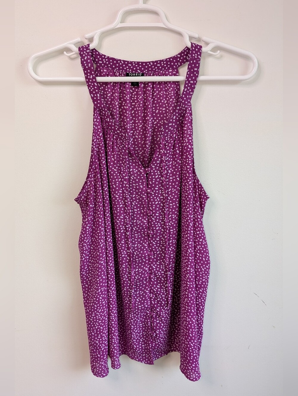 torrid Purple Polka Dot Button-Front Tank